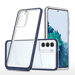 Ozzzo coque transparente 3 en 1 pour samsung galaxy s21 + 5g (s21 plus 5g) avec cadre en gel bleu