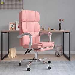 Maison Chic Fauteuil inclinable de bureau,Fauteuil luxe de relaxation Rose Similicuir -MN48805