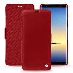 Housse cuir Samsung Galaxy Note8 - Rabat horizontal - Rouge ( Nappa - Pantone #d50032 ) - NOREVE