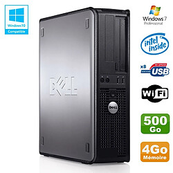 PC DELL Optiplex 780 DT Intel E5200 2,5Ghz 4Go Disque 500Go WIFI Win 7 Pro - Occasion