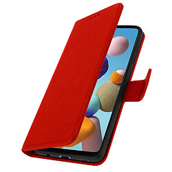 Avizar Étui Samsung Galaxy A21s Housse Intégrale Porte-carte Fonction Support Rouge