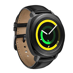 Bracelet en cuir véritable 20mm noir pour votre Samsung Gear Sport (S4)