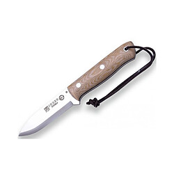 Couteau de survie Joker "Nordic" CM119, avec étui en cuir brun, mango toile micarta marron, lame de 10 cm, Outil pour la pêche, la chasse, le camping et la randonnée