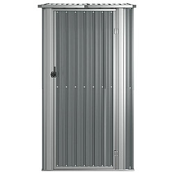 Helloshop26 Abri de jardin cabane cabanon maison de stockage remise extérieur hangar outils robuste 118,5 x 97 x 209,5 cm acier galvanisé gris 02_0022228