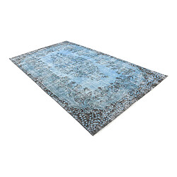 Avis Vidal Tapis de laine 279x163 Bleu Ultra Vintage