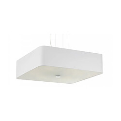 Luminaire Center Plafonnier Lokko Verre,acier,tissu blanc 5 ampoules 105cm