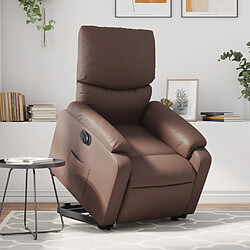 vidaXL Fauteuil inclinable électrique marron similicuir