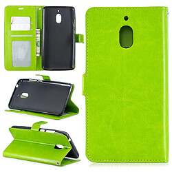 Wewoo Housse Coque Crazy Horse Texture Horizontal Etui en cuir avec support et fentes pour cartes et portefeuille et cadre photo Nokia 2.1 Vert