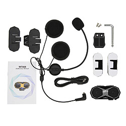 WT005 Moto Bluetooth Intercom Casque Casque 1000M Interphone Mains Libres Étanche 2 Riders Full Duplex FM Radio pour 3 Moto Riders