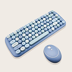 Universal Clavier et souris élégants Ordinateurs Accessoires ordinateurs Clavier sans fil 2.4G Étanche Bureau Jeux Souris optique 1600 (bleu)