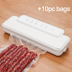 Universal Étanchéité sous vide automatique 10PCS Étanchéité sous vide Machine d'emballage des sacs Machine d'emballage pour le stockage des aliments, pour la conservation des aliments secs et humides 220V(blanche)