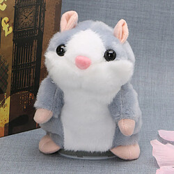 Paire Poupée pour Enfant de Hamster en Peluche Parlant Enregistreur Sonore Jeu pour Enfant Ami-Gris+Brun Clair pas cher