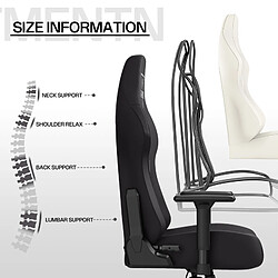 Chaise Gaming - Chaise de jeu - Chaise de bureau d'ordinateur Rattantree avec accoudoir 3D - Chaise de bureau à domicile ergonomique avec support à dossier haut - Chaise de jeu pour enfants adultes - Noir pas cher