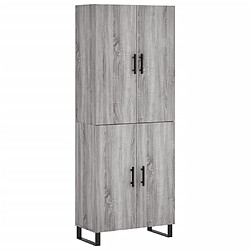 vidaXL Buffet haut Sonoma gris 69,5x34x180 cm Bois d'ingénierie