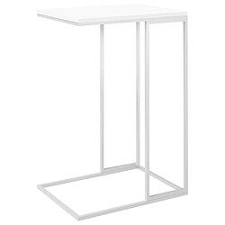 Maison Chic Table d'appoint | Table Basse Blanc 40x30x59 cm Bois d'ingénierie -GKD12297 pas cher