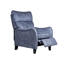 Avis Pegane Fauteuil relax manuel en microfibre couleur Bleu - Longueur 76 x Profondeur 90 x Hauteur 108 cm