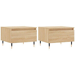 vidaXL Tables basses 2 pcs chêne sonoma 50x46x35 cm bois d'ingénierie