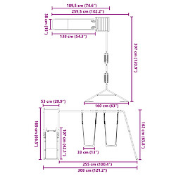 vidaXL Aire de jeux d'extérieur bois de pin massif pas cher