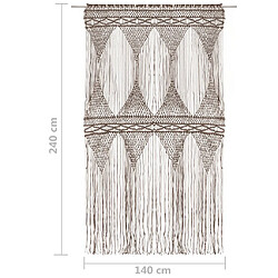 Acheter vidaXL Rideau en macramé Taupe 140x240 cm Coton