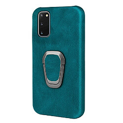 Coque en TPU + PU antichoc avec béquille cyan pour votre Samsung Galaxy S20