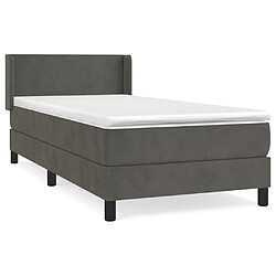 Maison Chic Lit adulte- Lit + matelas,Sommier à lattes de lit avec matelas Gris foncé 100x200 cm -GKD31680