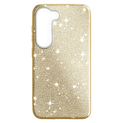 Avizar Coque Paillette pour Samsung Galaxy S23 Hybride Semi-rigide Spark Case or