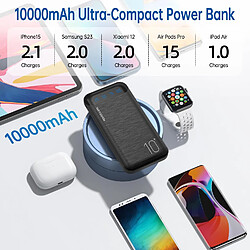 Avis SANAG Power Bank 10000Mah Chargeur Portable Batterie Externe Avec 2 Sorties Usb 2,4 A Et Entrée Usb C Compatible Avec Huawei Iphone 12 11 X Ipad Samsung Galaxy S20 Android Tablette Plus (Black, Large)