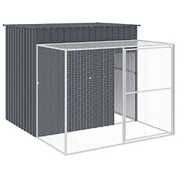 vidaXL Niche pour chien avec cour anthracite 214x253x181 cm