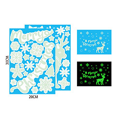 Avis 2pcs auto-lumineux décoration de Noël décoration de neige snkflake autocollant Noël Statique Sticker Sticker mural lumineux