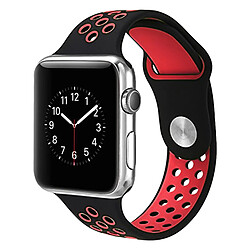 Avizar Bracelet Apple Watch 42 et 44 mm Sport perforé en Silicone - Rouge