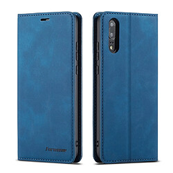 Wewoo Housse Coque Pour Huawei P20 Forwenw Dream Series Oil Edge Fort Magnetism Étui à rabat horizontal en cuir avec support et fentes cartes et portefeuille et cadre photo bleu