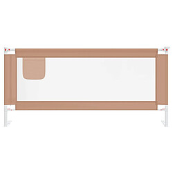 Avis vidaXL Barrière de sécurité de lit d'enfant Taupe 200x25 cm Tissu