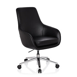 Chaise de bureau / fauteuil de direction BARENO cuir noir hjh OFFICE