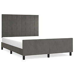 Maison Chic Lit adulte - Cadre Structure de lit avec tête de lit Contemporain Gris foncé 140x200 cm Velours -MN29299