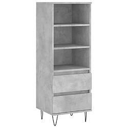 vidaXL Buffet haut Gris béton 40x36x110 cm Bois d'ingénierie