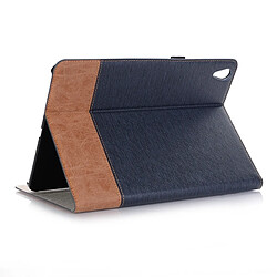 Wewoo Housse Étui Coque en cuir PU à texture horizontale pour iPad Pro12,9 pouces 2018avec support et emplacements cartes et porte-monnaie bleu foncé pas cher