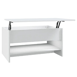 Maison Chic Table basse,Table Console Table d'appoint, Table pour salon Blanc 80x50x40 cm Bois d'ingénierie -MN55440