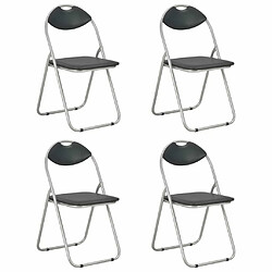 Maison Chic Lot de 4 Chaises pliantes à manger Chaise à dîner noir similicuir -MN97911