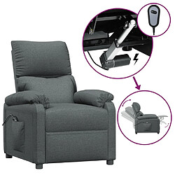 vidaXL Fauteuil inclinable électrique Gris foncé Tissu