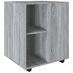 vidaXL Armoire roulante Sonoma gris 60x53x72 cm Bois d'ingénierie