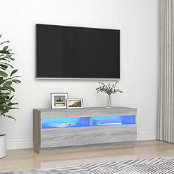 Maison Chic Meubles TV avec lumières LED - Banc TV pour salon sonoma gris 100x35x40 cm -MN51391