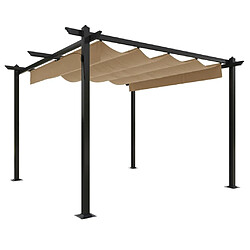 Maison Chic Tonnelle | Pergola de jardin avec toit rétractable 3x3 m Taupe -GKD78491