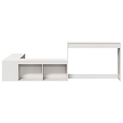 Avis vidaXL Table de chevet avec bureau blanc bois de pin massif