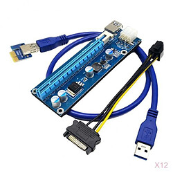 Câble Adaptateur D'alimentation D'extension Graphique PCI-e Express 1x à 16x USB 6Pin