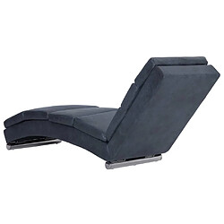 Avis vidaXL Chaise longue Gris Similicuir daim