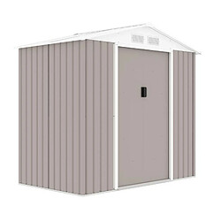 Abri de jardin en acier 2,71 m2 - Kit dancrage inclus - Taupe