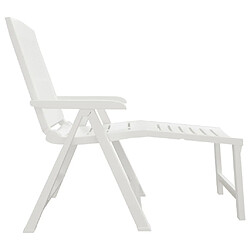 Avis vidaXL Chaise longue blanc plastique