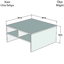 Acheter Toilinux Table basse carrée avec niches de rangement - L.80cm - Blanc et Marron