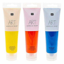 Rico 3 tubes de peinture acrylique 100 ml - jaune-rouge-cyan