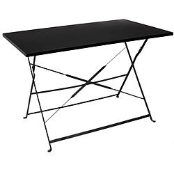 The Home Deco Factory Table de jardin pliante Palerme 110 x 70 cm noir.